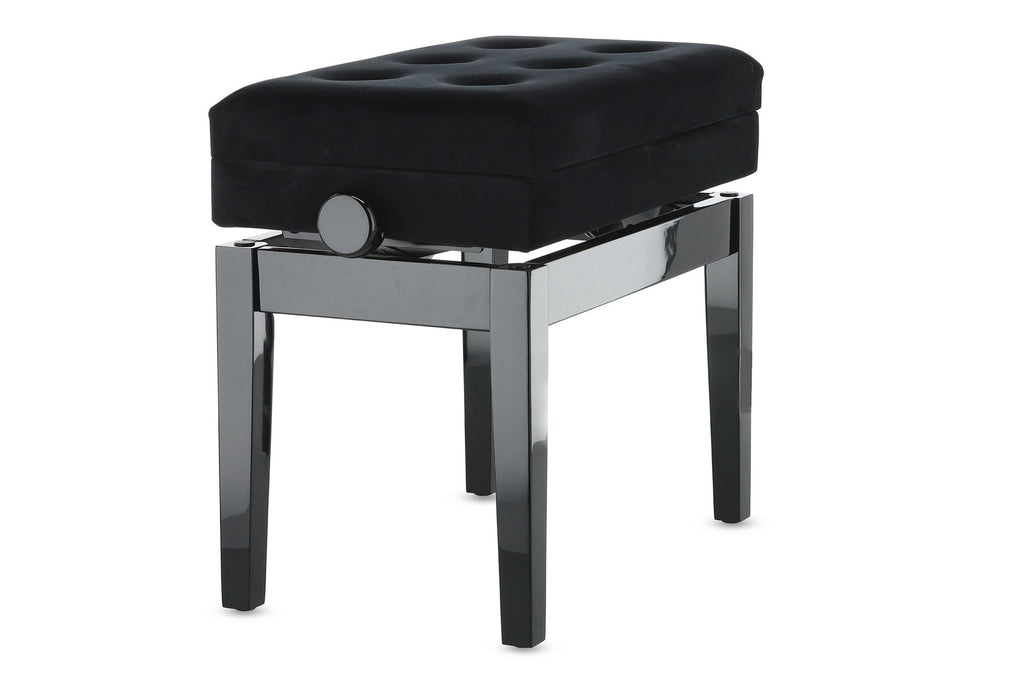 Banqueta Piano Deluxe Compartment Negro Brillante