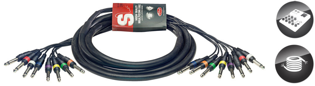Cable Audio Stagg 3m S-Series SML3/8P8P E