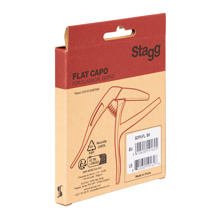 Cejilla Trigger Stagg Plana Guitarra Clasica Negra SCPX-FL BK_05