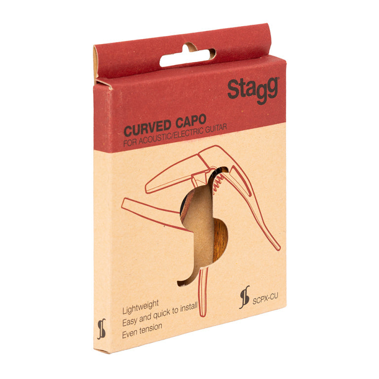 Cejilla Trigger Stagg Curva Guitarra Acustica y Electrica Imitacion Madera Oscura SCPX-CU DKWOOD_04
