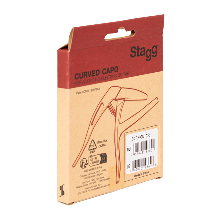 Cejilla Trigger Stagg Curva Guitarra Acustica y Electrica Cromada SCPX-CU CR_05