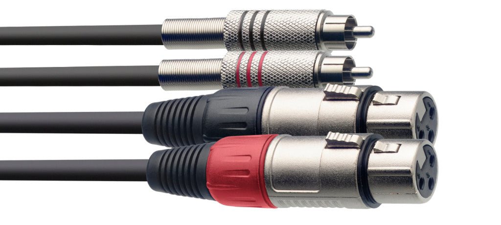 Cable Instrumento Stagg XLR - RCA 3m S-Series STC3CMXF