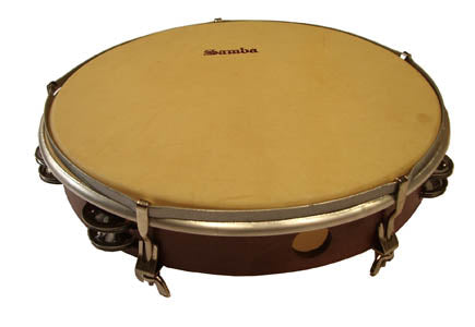 Pandereta Samba 50 cm Parche Piel Madera Doble 599SM