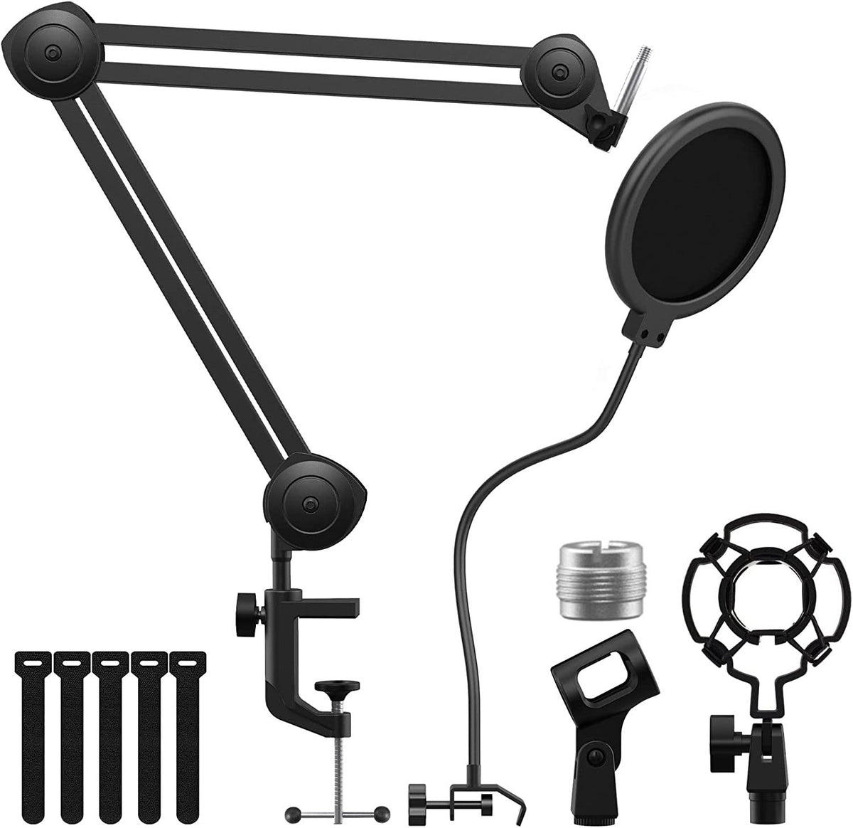 Soporte Microfono Guitto con Antipop Flexo 50cm