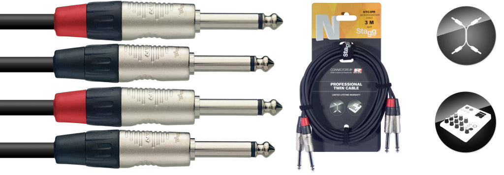 Cable Instrumento Stagg Jack 3m N-Series NTC3PR