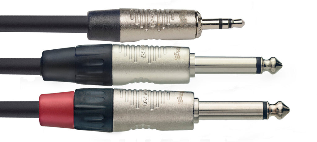 Cable Audio Stagg Mini Jack Stereo-2 Jack Mono 3m N-Series