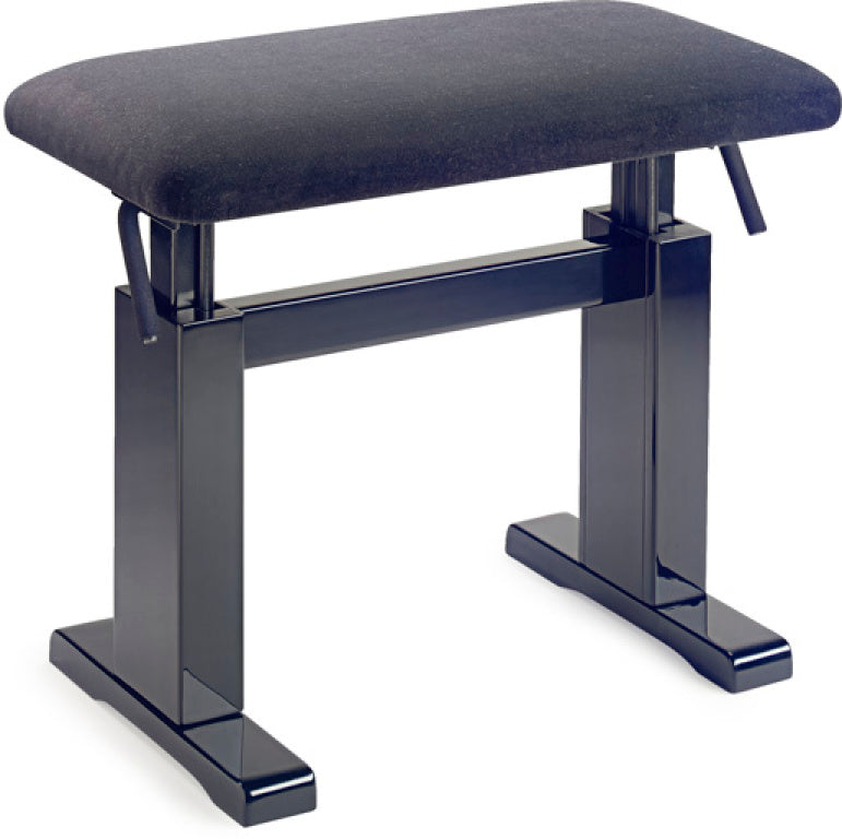 Banqueta Piano Hidraulica Stagg Negro Brillo Tapa Terciopelo Negro PBH 780 BKP VBK_01