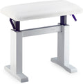 Banqueta Piano Hidraulica Stagg Blanco Brillo Tapa Vinilo Blanco PBH 780 WHP SWH_01