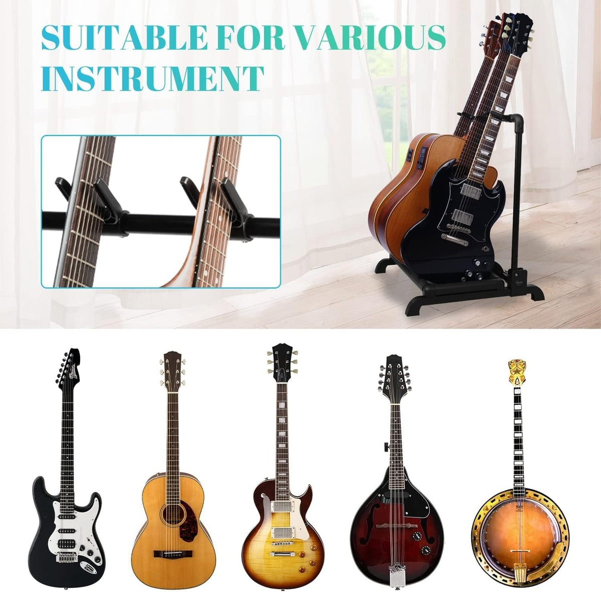 Soporte Guitto Multistand para 3 Guitarras