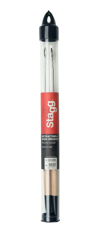 Escobillas Bateria Stagg Telescopicas Alambre Mango Madera SBRU20-WM_01