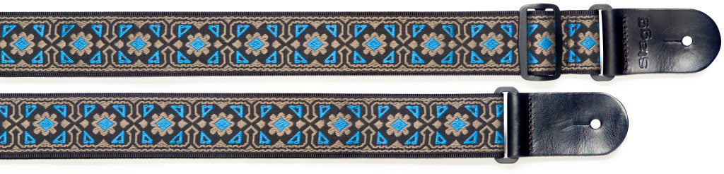 Correa Guitarra Stagg Floral Azul