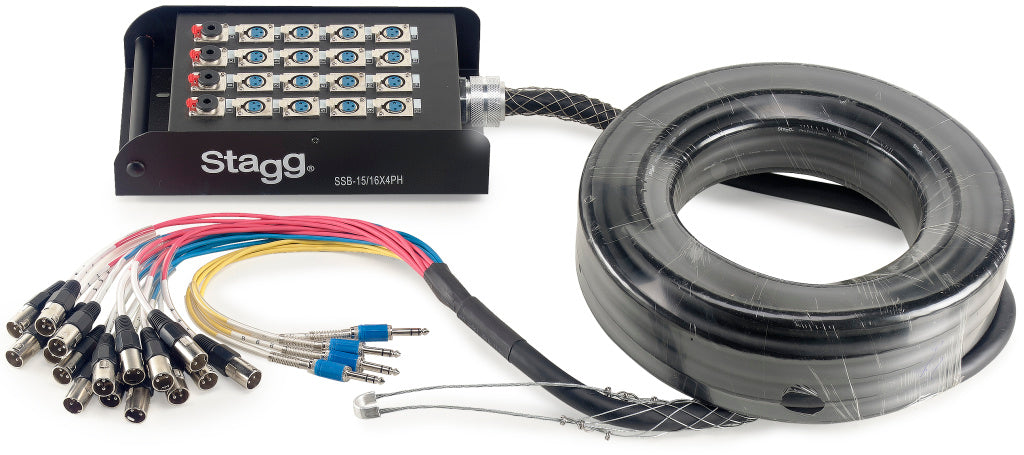Cable Microfono Stagg XLR - Jack 15m S-Series SSB-15/16X4PH