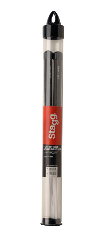 Escobillas Bateria Stagg Nylon 100 Cerdas Mango Goma SBRU10-RN_01