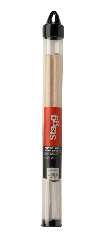 Escobillas Bateria Stagg Nylon 100 Cerdas Mango Arce SBRU10-WN_01