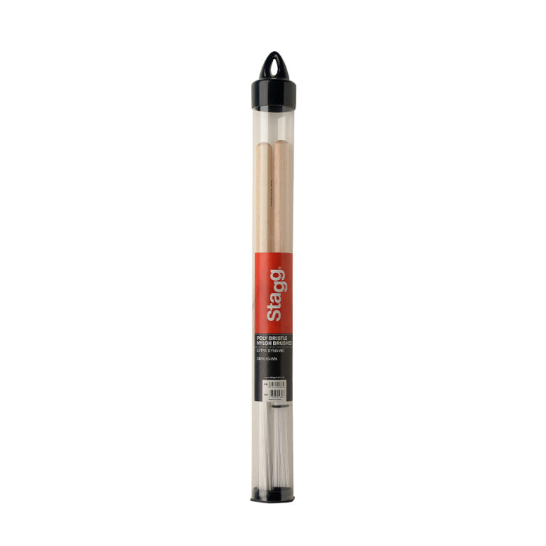 Escobillas Bateria Stagg Nylon 100 Cerdas Mango Arce SBRU10-WN_02