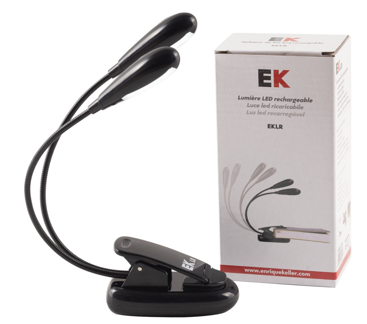 Lampara EK Recargable 8 LED Cuello de Cisne con Pinza EKLR