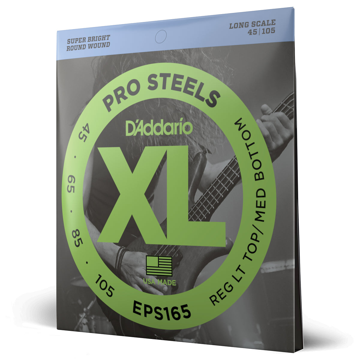 Juego Cuerdas Guitarra Bajo D'Addario ProSteels, Escala Larga Tension Blanda Personalizada EPS165
