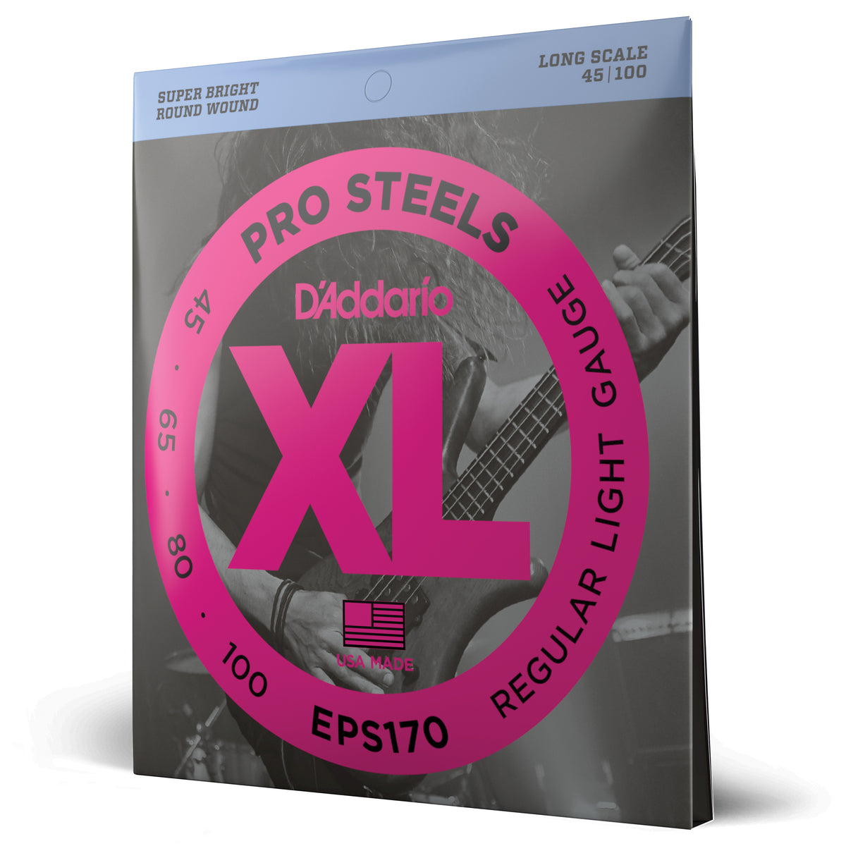 Juego Cuerdas Guitarra Bajo D'Addario ProSteels, Escala Larga Tension Blanda EPS170