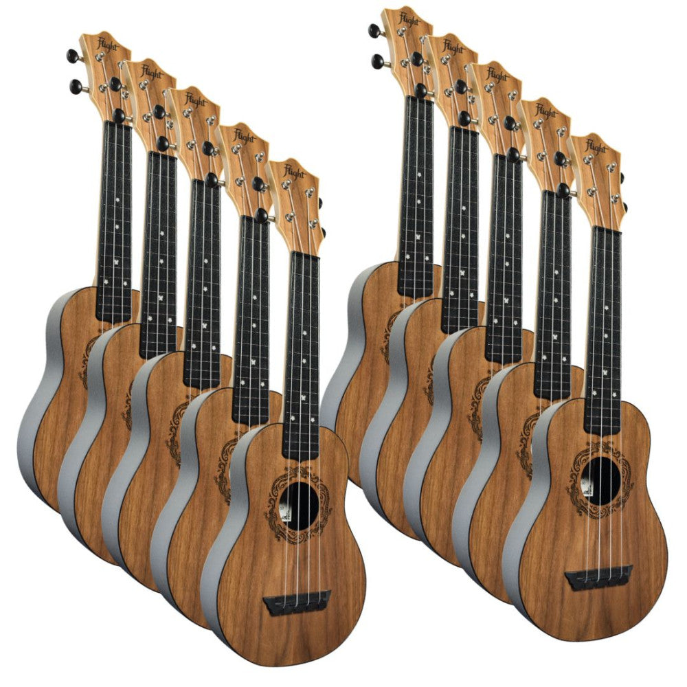 Pack 10 Ukeleles Soprano Flight Travel TUS-50 Salamander_01