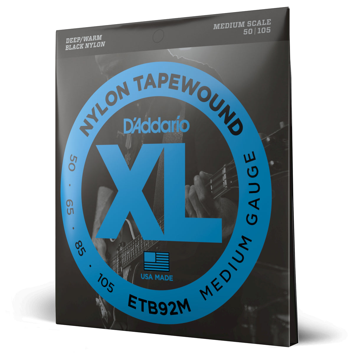 Juego Cuerdas Contrabajo 4/4 D'Addario ETB92M Tapewound, Medium, 50-105, Escala Media