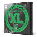 Juego Cuerdas Guitarra Bajo D'Addario Entorchado Niquel, 2 Sets, Escala Larga Tension Super Blanda EXL220TP