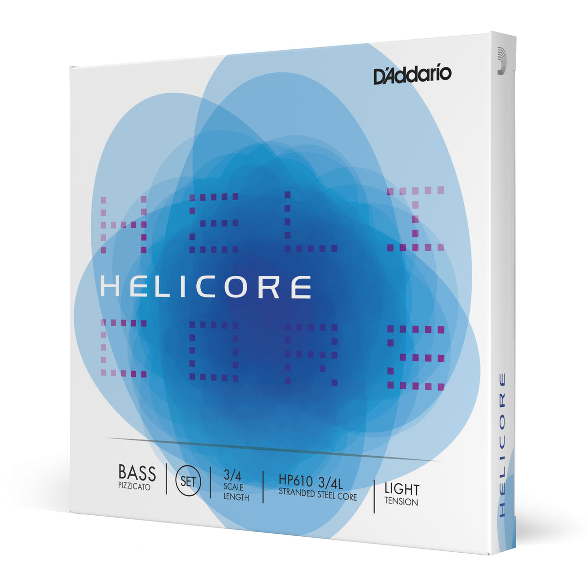 Juego Cuerdas Contrabajo 3/4 D'Addario Helicore Pizzicato Tension Blanda