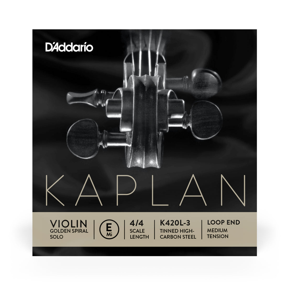 Cuerda Mi Violin D'Addario Kaplan Golden Spiral Solo 4/4 Tension Media