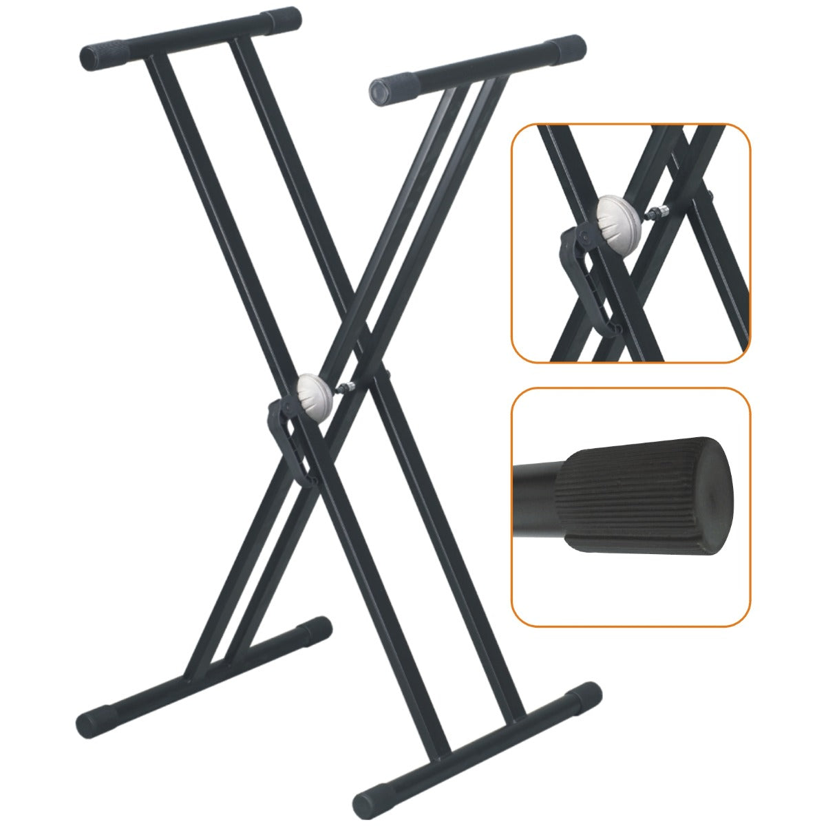 Soporte Teclado EK Tipo X Perfil Doble con Bloqueo KS002