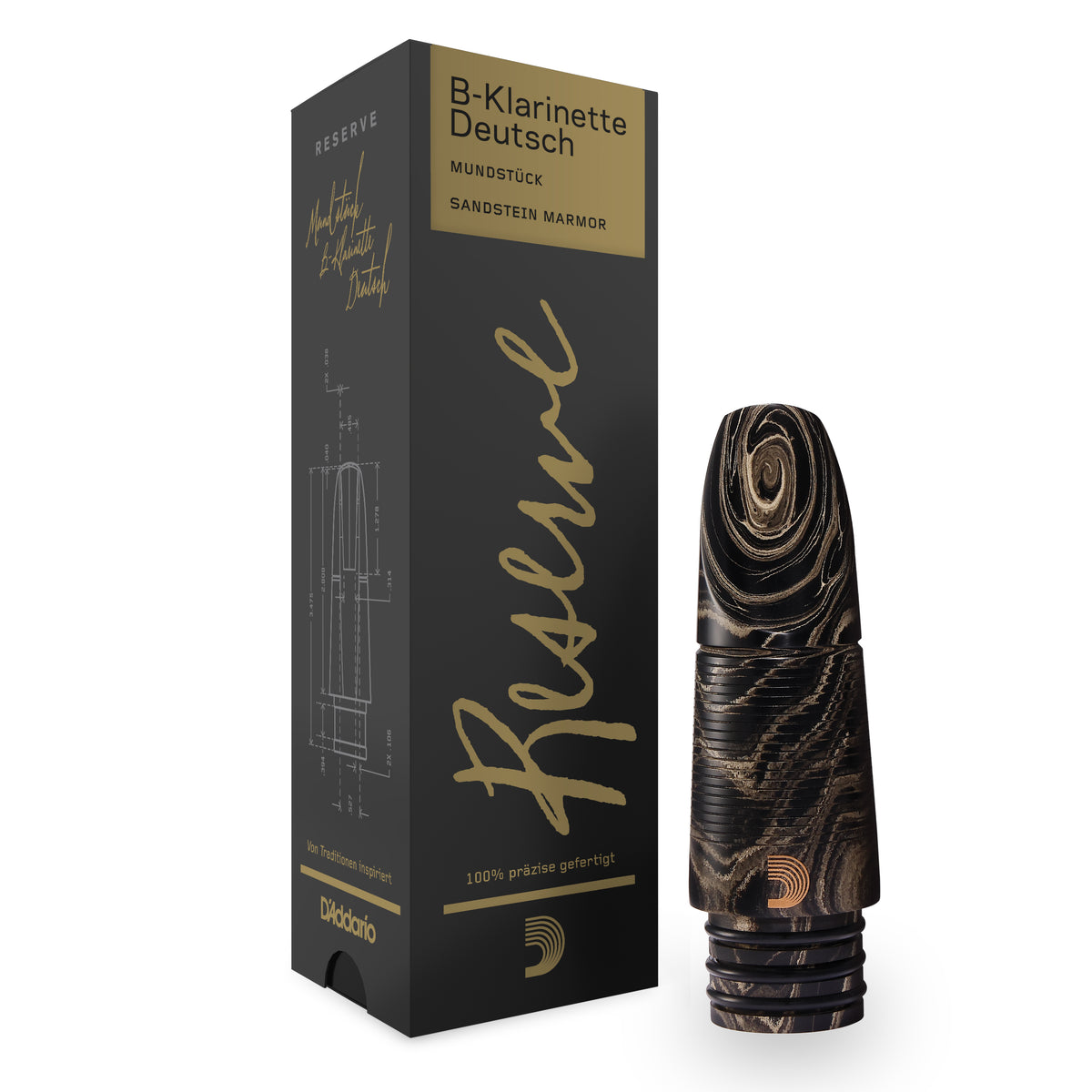 Boquilla Clarinete Sib D'Addario Reserve clarinete alemán Marble boquilla