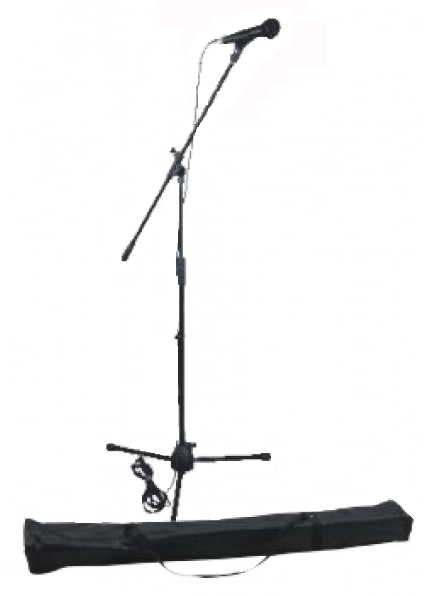 Set Soporte Microfono EK con Microfono Dinamico Pinza y Cable MS1