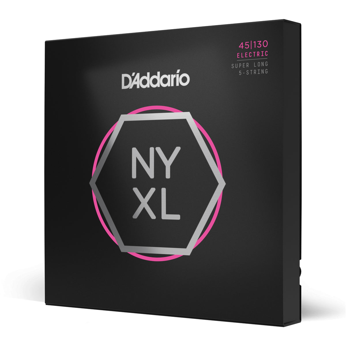 Juego Cuerdas Guitarra Bajo D'Addario Entorchado Niquel, 5 Cuerdas Escala Super Larga Tension Blanda NYXL45130SL