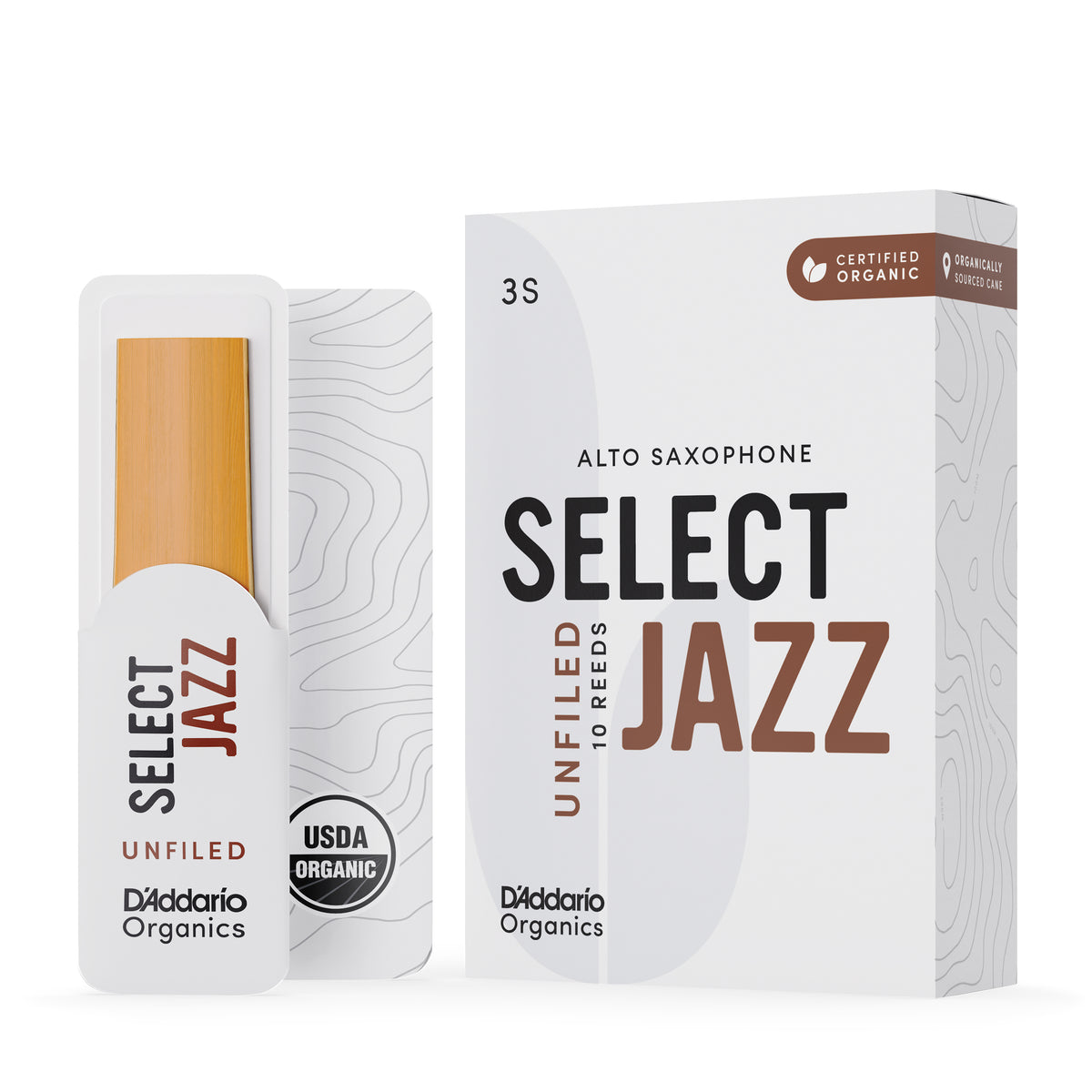 Caña Saxofon Alto D'Addario Organic Select Jazz sin limar n 3 blanda