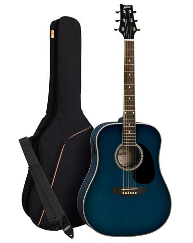 Pack Guitarra Acustica Ashton Dreadnought Azul Transparente con Funda SPD25TBB