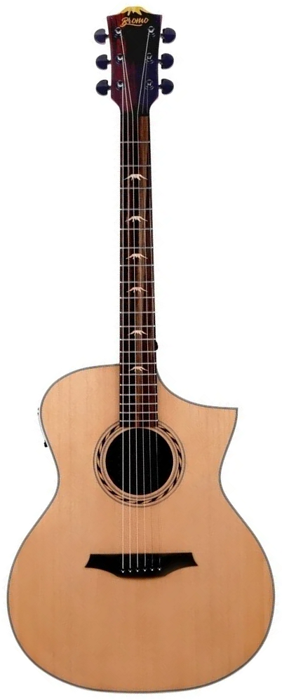 Guitarra Electroacustica Bromo Appalachia Hillside Auditorium Cutaway Tapa Abeto BAA4CE - vista 5