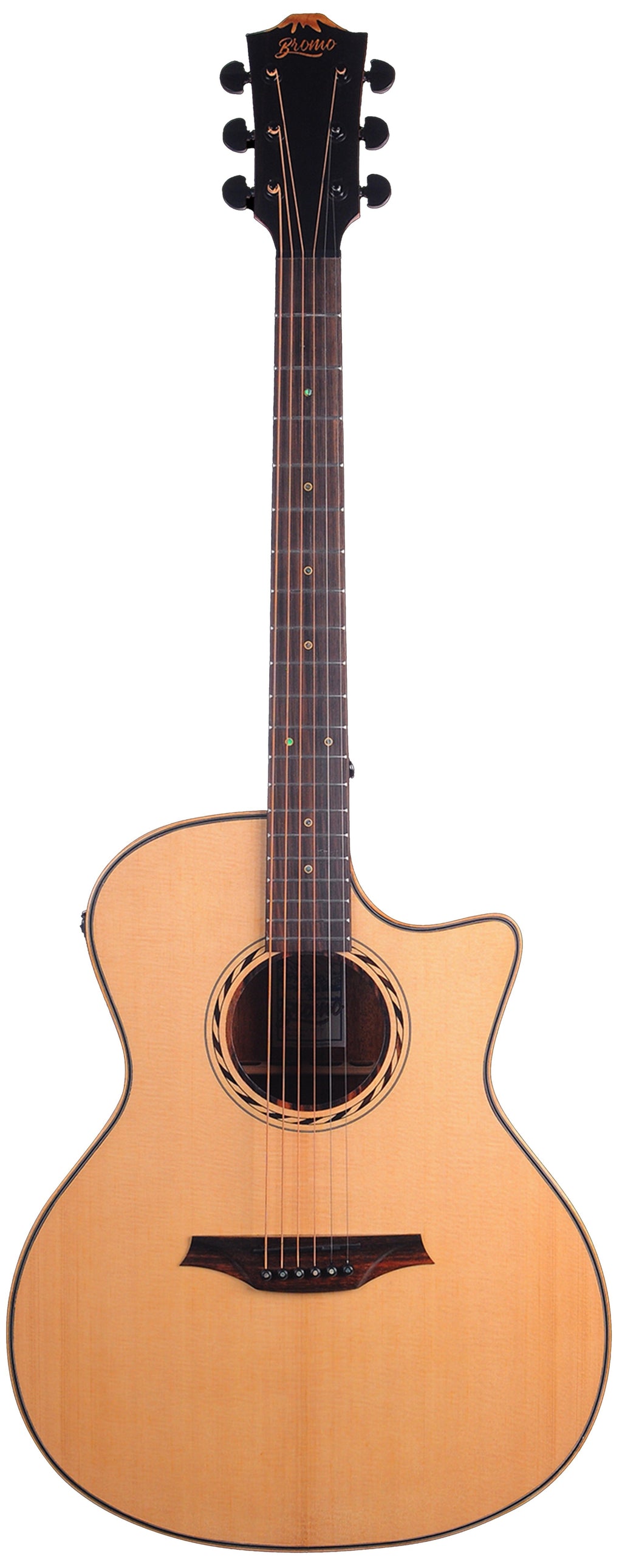 Guitarra Electroacustica Bromo Tahoma Grand Auditorium Cutaway Tapa Maciza Abeto BAT2CE - vista 5