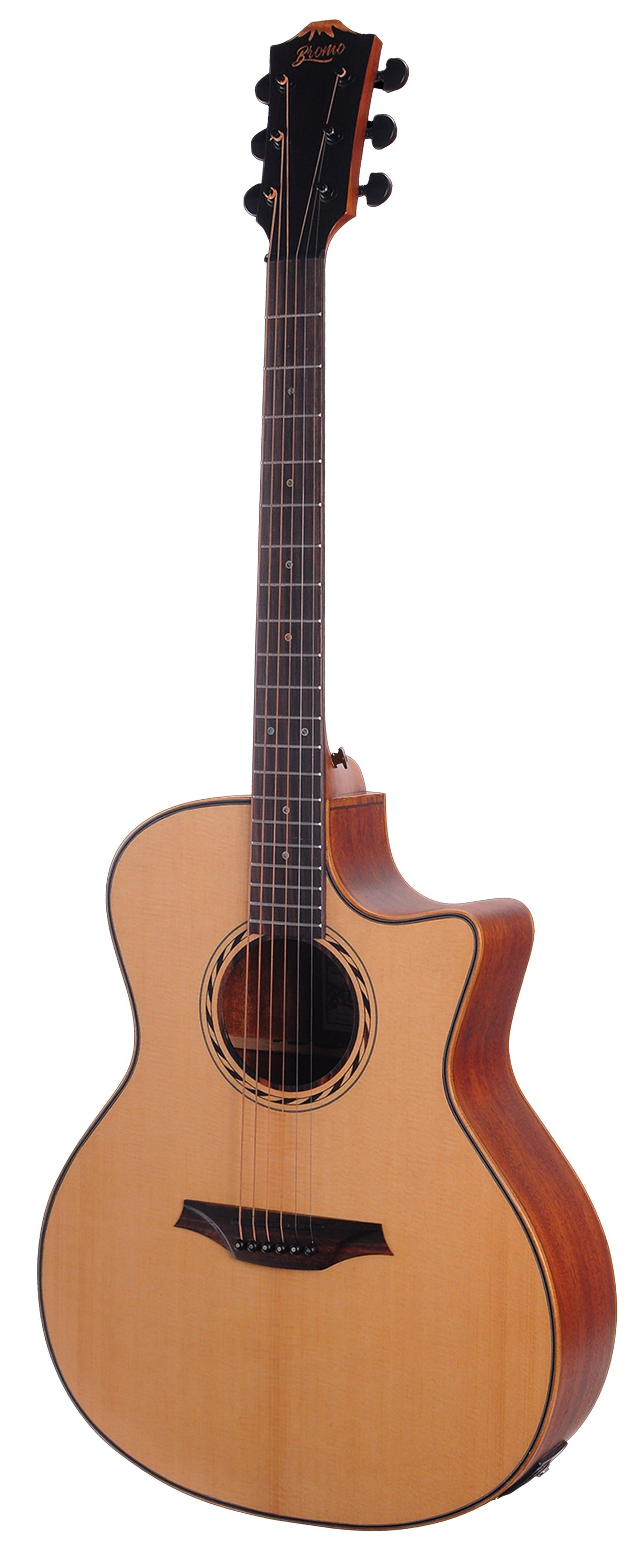 Guitarra Electroacustica Bromo Tahoma Grand Auditorium Cutaway Tapa Maciza Abeto BAT2CE - vista 4