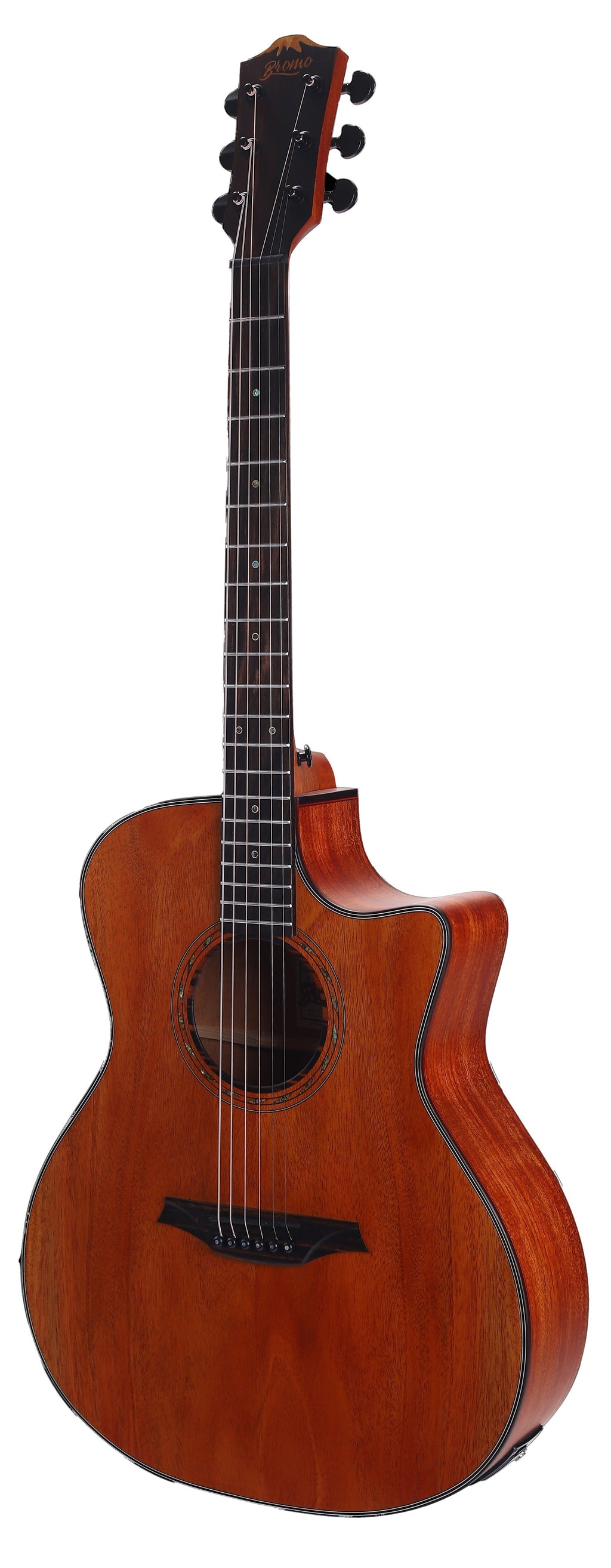 Guitarra Electroacustica Bromo Tahoma Grand Auditorium Cutaway Tapa Maciza Caoba BAT2MCE - vista 4