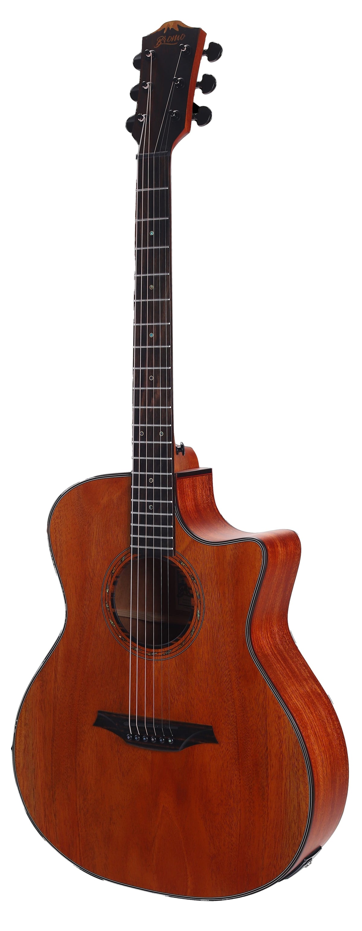 Guitarra Electroacustica Bromo Tahoma Grand Auditorium Cutaway Tapa Maciza Caoba BAT2MCE - vista 4