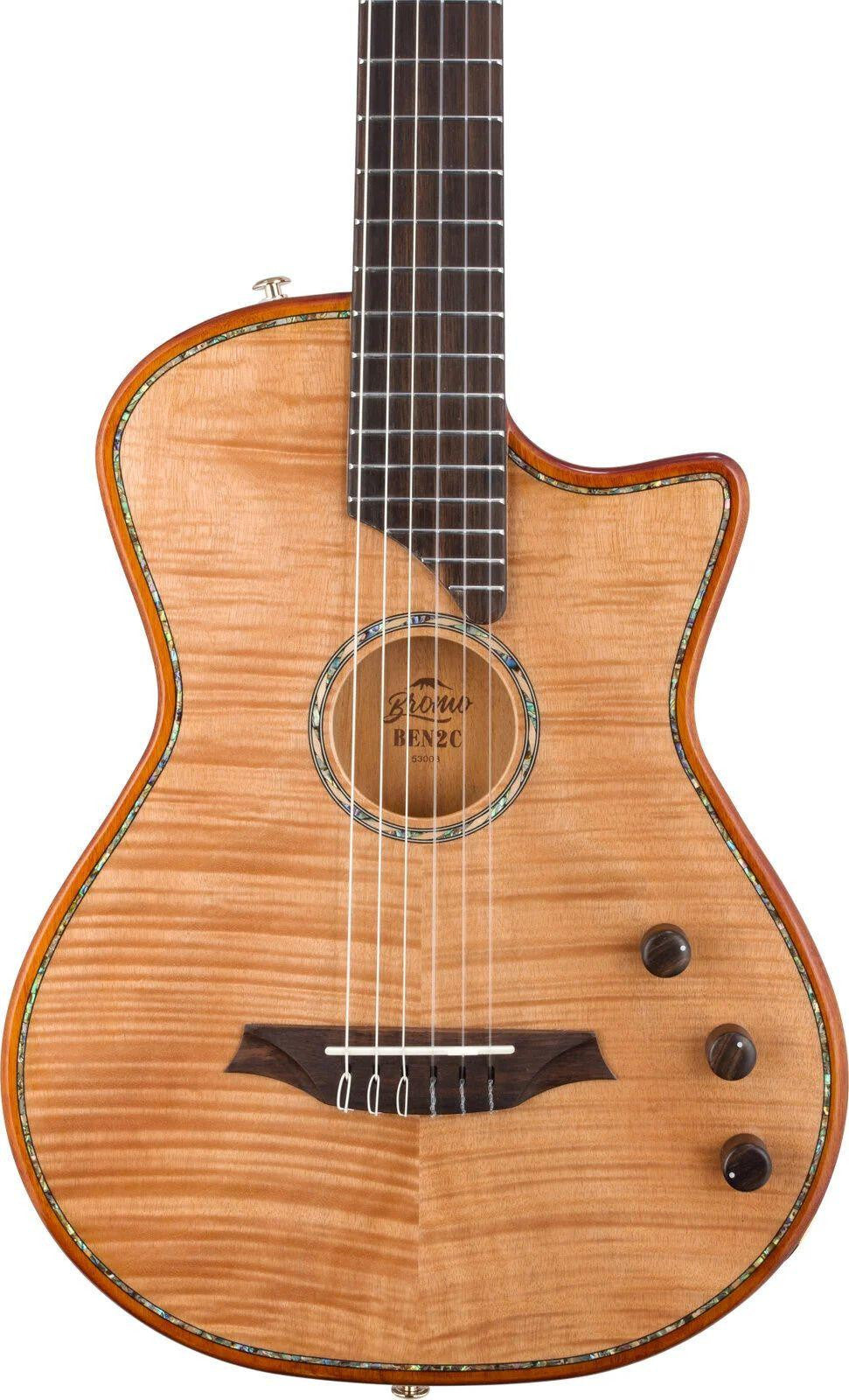 Guitarra Electroclasica Hibrida Bromo Fusion Craft Cutaway Natural BEN2C - vista 4