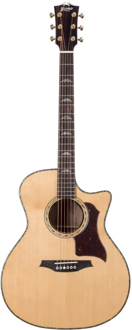Guitarra Electroacustica Bromo Denali Grand Auditorium Cutaway Tapa Maciza Abeto Movingui BAN2CE - vista 2