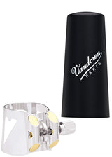 Abrazadera y Boquillero Clarinete Bajo Vandoren Optimum Plateada LC04P