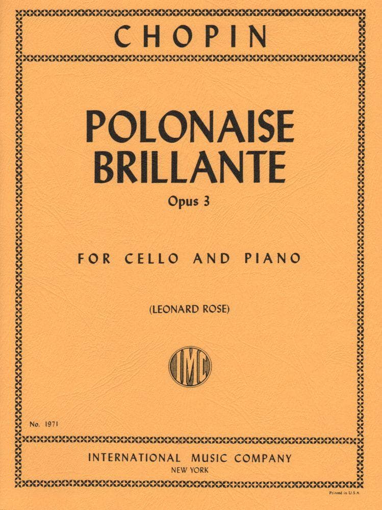 Polonaise Brillante Op. 3 para Violonchelo. Chopin, F.