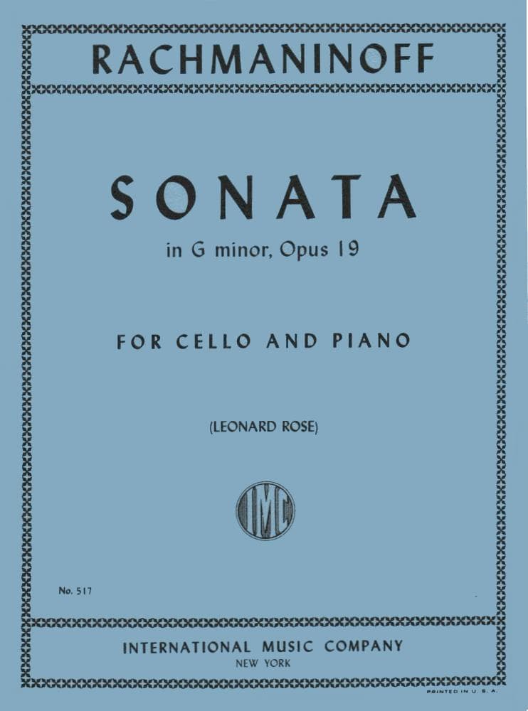 Sonata in G minor Op. 19 para Violonchelo. Rachmaninoff, S.