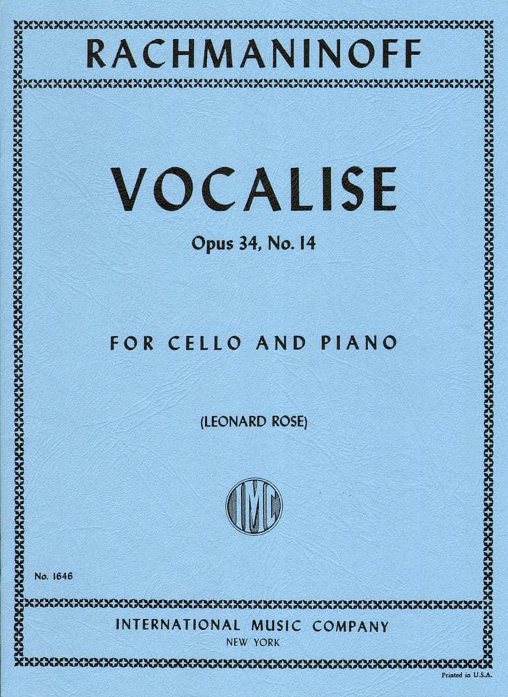 Vocalise Op. 34 Nº 14. Rachmaninoff, S.