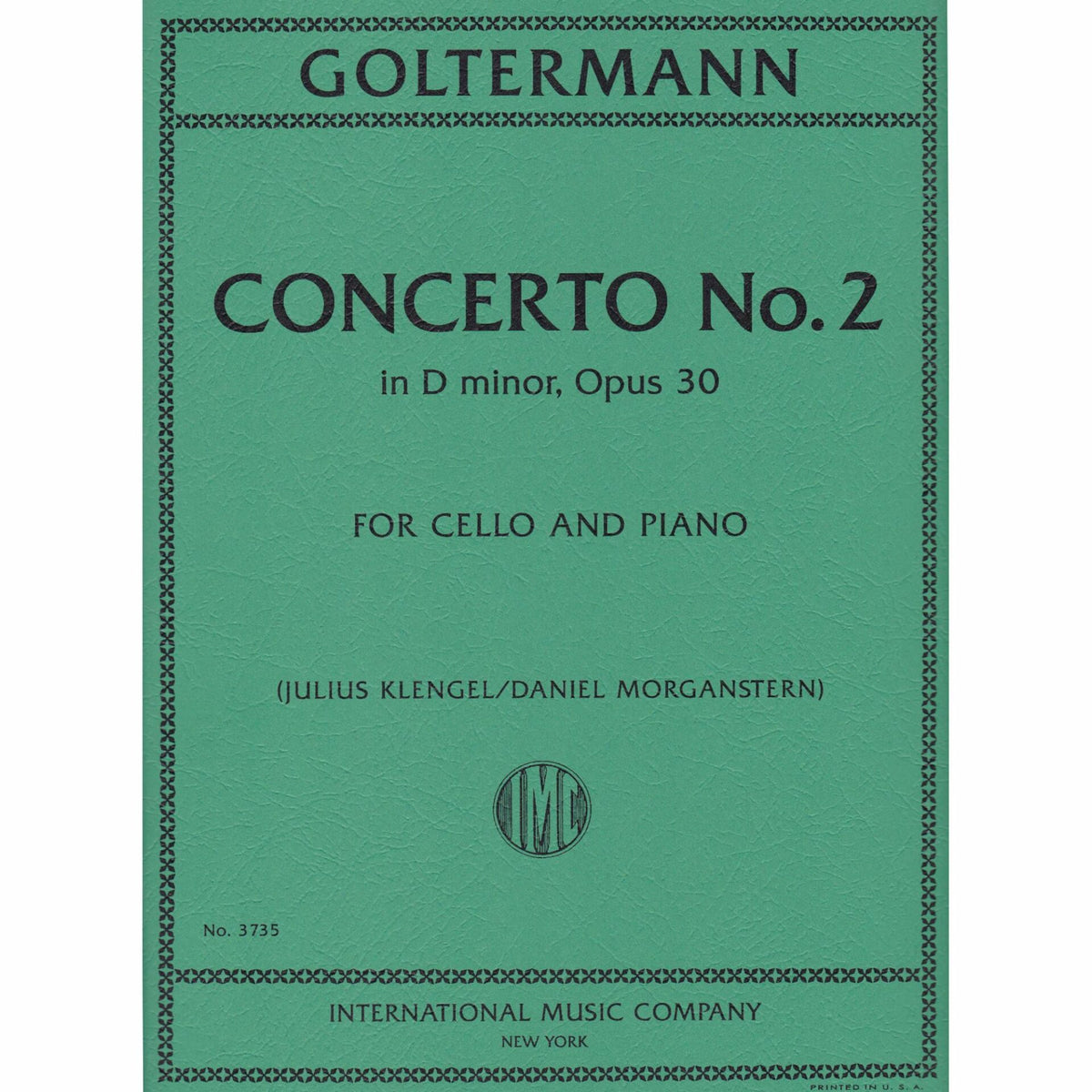 Concerto Nº 2 D minor Op. 30 para Violonchelo. Goltermann, G.