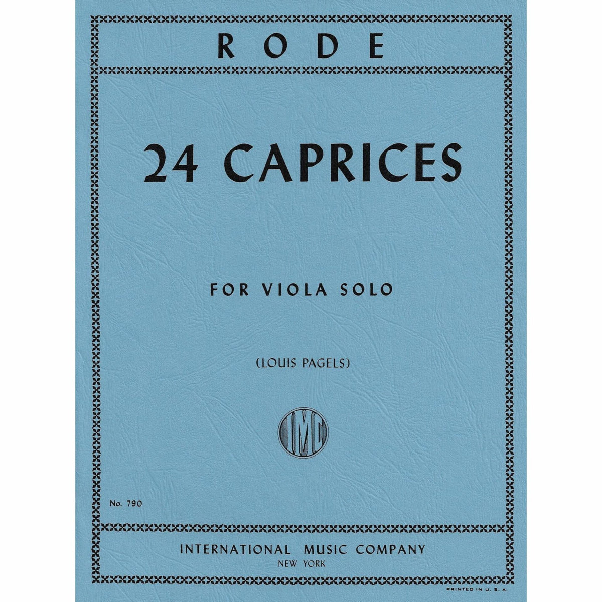 24 Caprices for Viola Solo para Viola. Rode, J.
