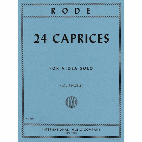 24 Caprices for Viola Solo para Viola. Rode, J.
