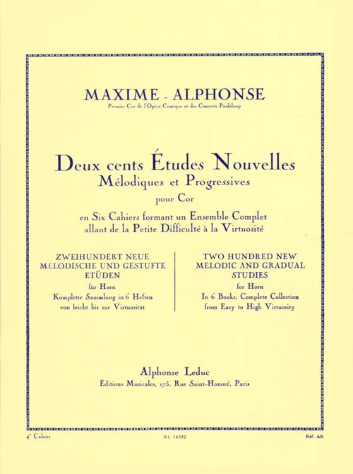 200 Etudes Nouvelles Cahier 4 - Alphonse - Leduc