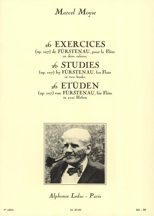 26 Exercices Op. 107 de Fürstenau Vol. 1 para Flauta travesera. Fürstenau, A.B.