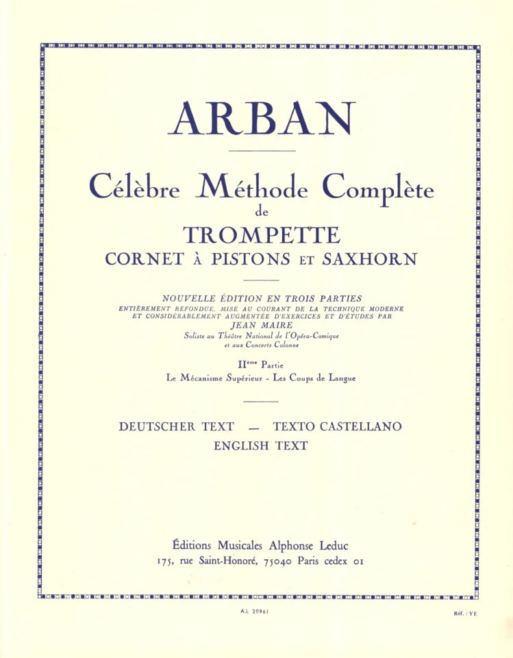 Methode Complète de Trompette Vol. 2. Arban, J.